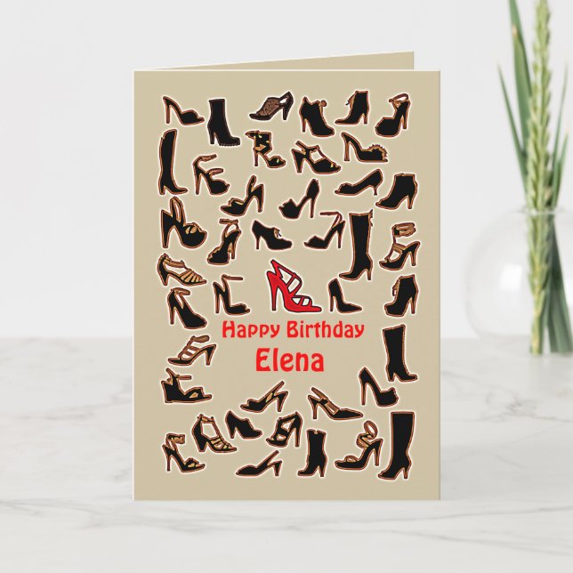 Elena Shoes Grattis på födelsedagen Card Kort (Framsida)