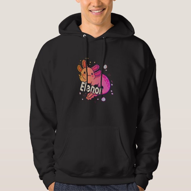 ELENOR - Vackert namn med AXOLOTL Hoodie (Framsida)
