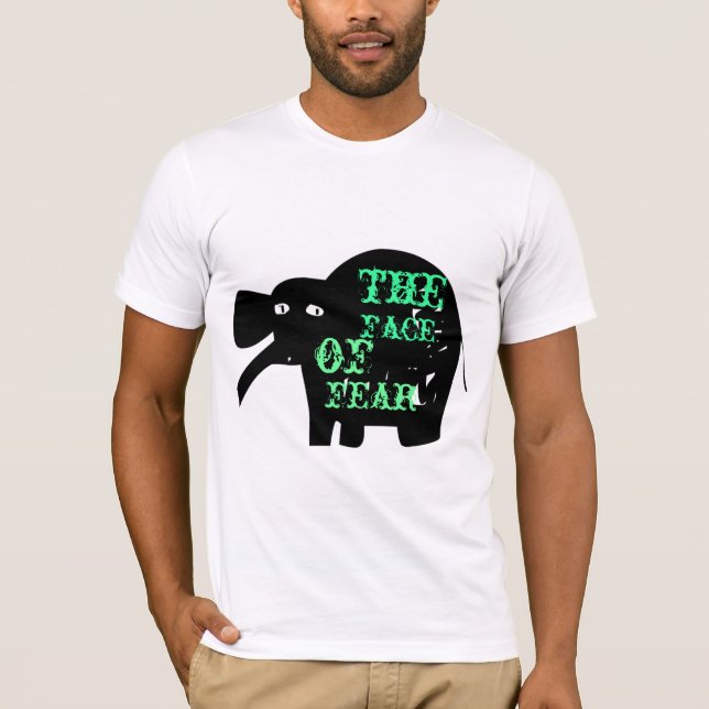 elepante, ansikte, av, skräck t-shirt (Framsida)