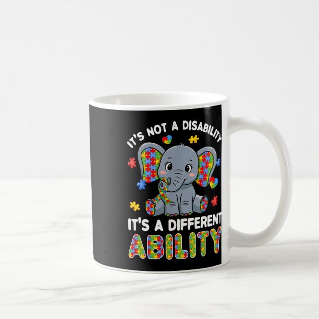 Elepha-medvetande om autism hos olika förmågor kaffemugg (Höger)