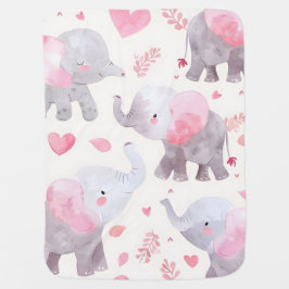 Elephaner för vattenfärgad vintage bebisfilt