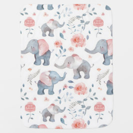 Elephaner för vattenfärgad vintage bebisfilt