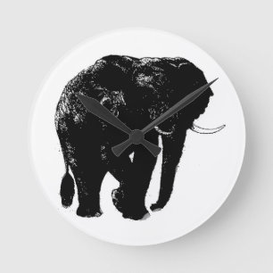 Elephant Acrylic Wall Clock Rund Klocka