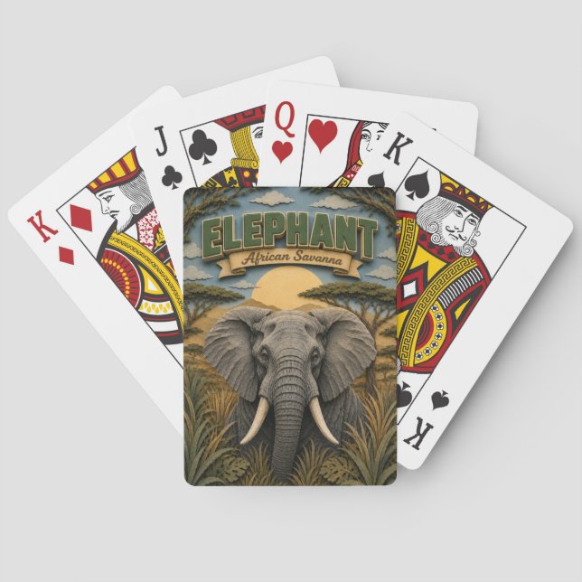 Elephant African Savanna POPCUT Casinokort (Baksidan)