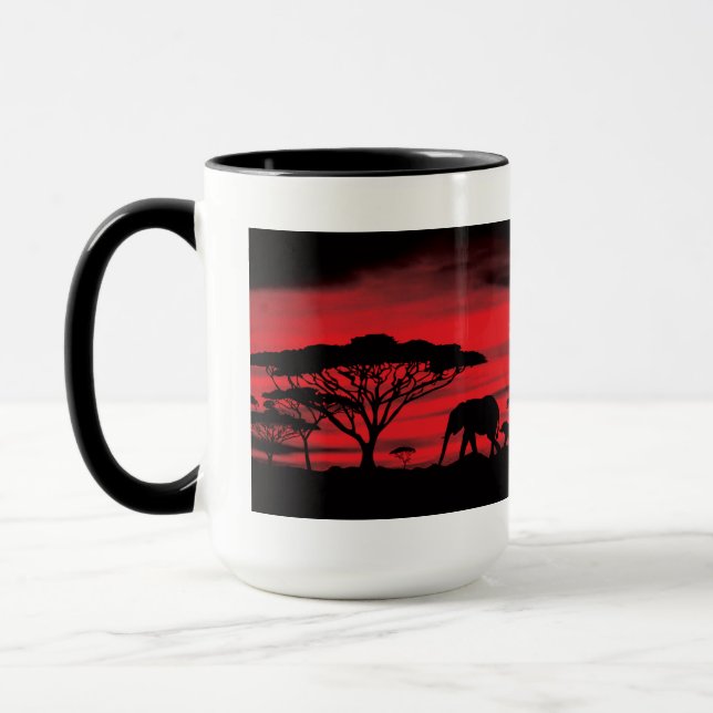 Elephant African Sunset Mugg (Vänster)