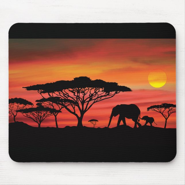 Elephant African Sunset Musmatta (Framsidan)