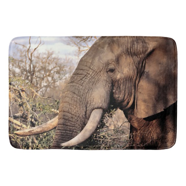 Elephant Älskare Art Badrumsmatta (Framsidan)