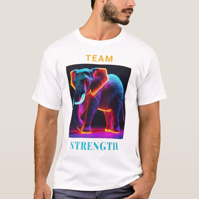 ’ELEPHANT ÄLSKARE TEAM STRENGTH’ T SHIRT (Framsida)