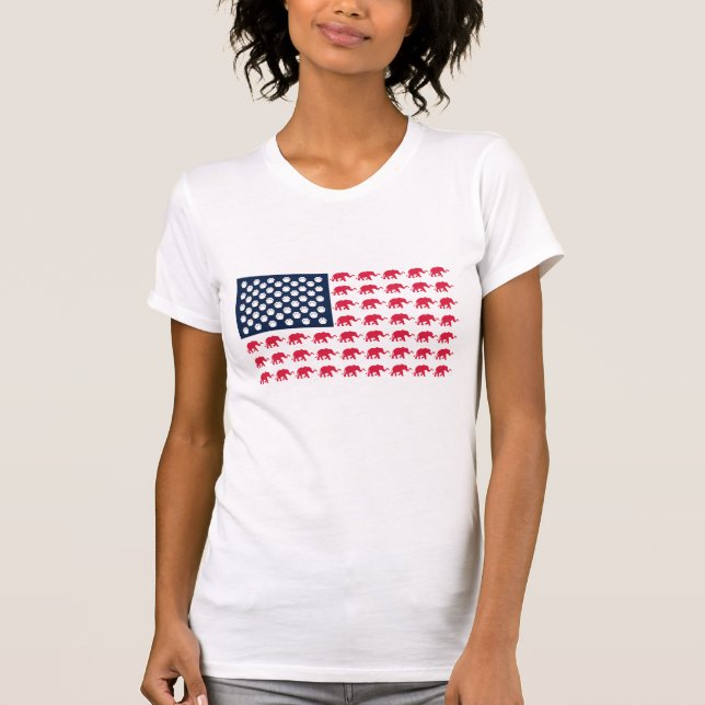 Elephant America Flagga T Shirt (Framsida)