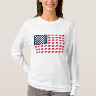 Elephant American Flagga T Shirt