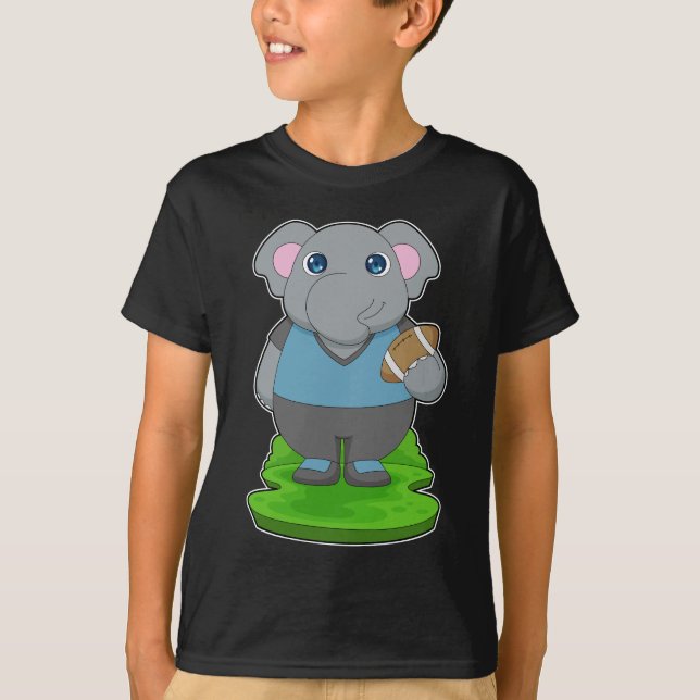 Elephant American Football Sports T Shirt (Framsida)
