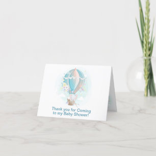 Elephant and Bunny Luftballong Baby Shower Tack Kort