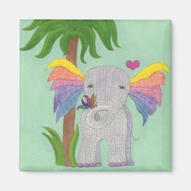 Elephant and Butterfly BFF Magnet (Framsidan)