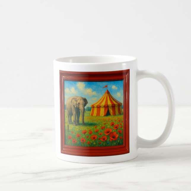 Elephant and Circus Tent Kaffemugg (Höger)
