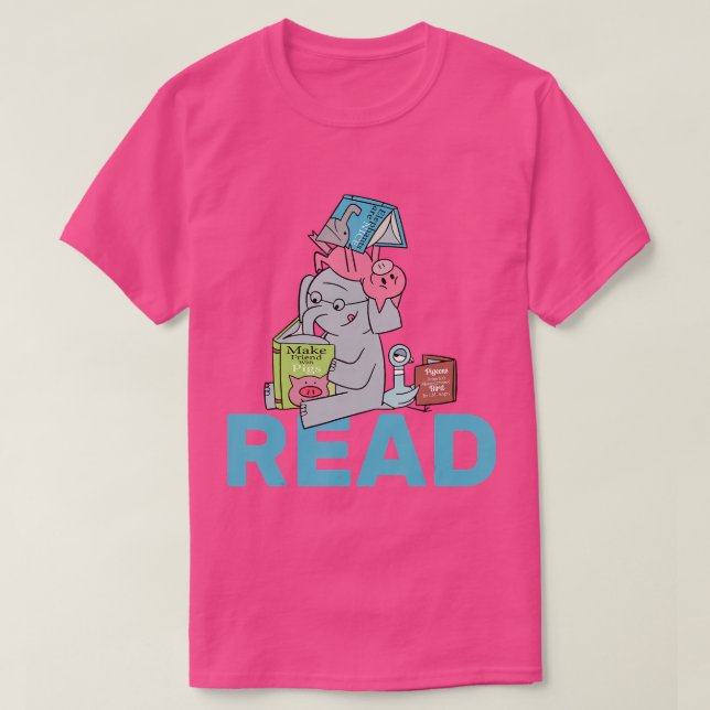 Elephant and Piggie Funny Reading Klubb Teacher an T Shirt (Design framsida)