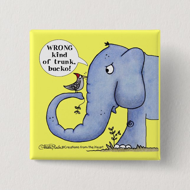 Elephant and Woodpecker Misunderstanding Knapp (Framsida)