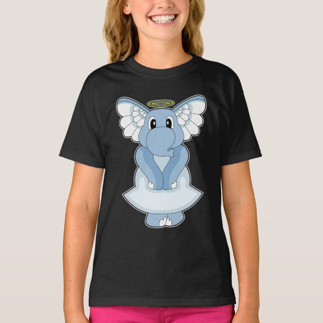 Elephant Angel Angel vingar T Shirt (Framsida)