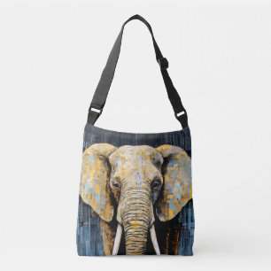 Elephant Animal Art Decor Paint Mosaic Axelväska