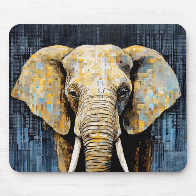 Elephant Animal Art Decor Paint Mosaic Musmatta (Framsidan)