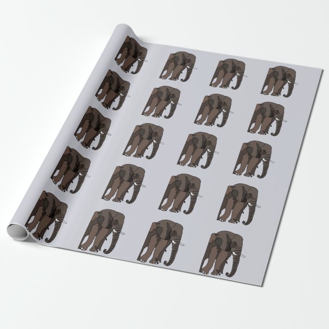 Elephant Animal Art Presentpapper (Utrullad)