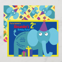 Elephant Animal Barn Födelsedagsfest inbjudan