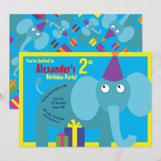 Elephant Animal Barn Födelsedagsfest inbjudan