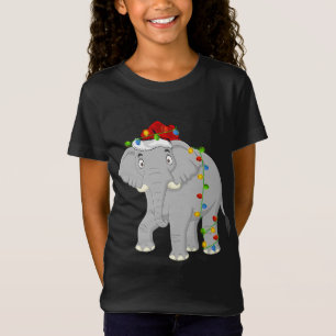 Elephant Animal Lover Julafton Santa Hat Elephant T Shirt