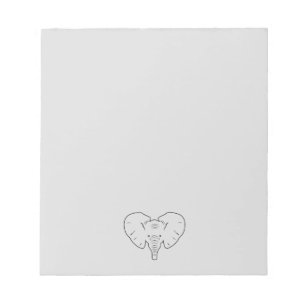 Elephant ansikte silhouette anteckningsblock
