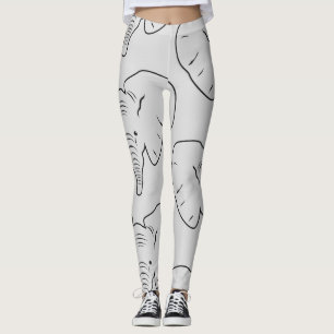 Elephant ansikte silhouette leggings