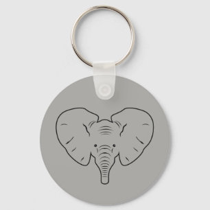 Elephant ansikte silhouette nyckelring