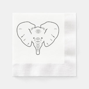 Elephant ansikte silhouette pappersservett