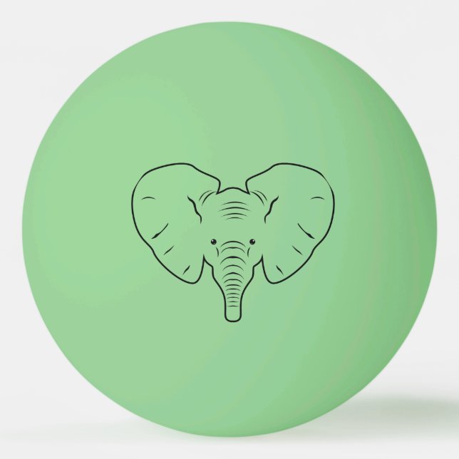 Elephant ansikte silhouette pingisboll (Framsidan)