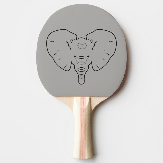 Elephant ansikte silhouette pingisracket (Framsidan)