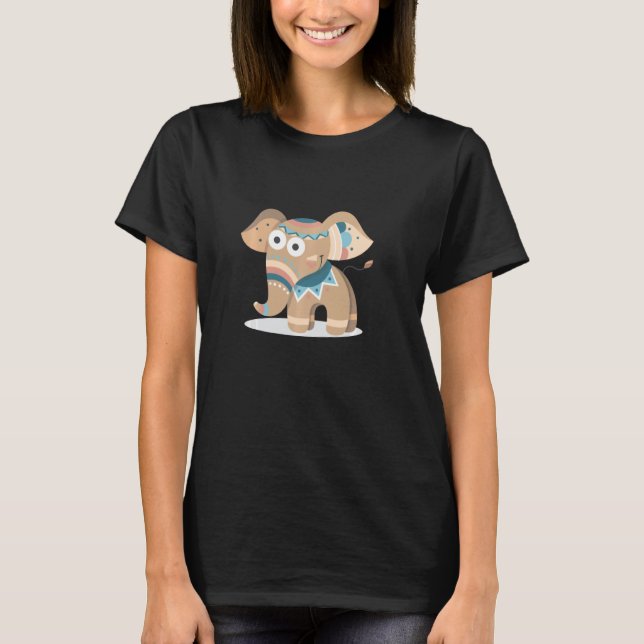 Elephant Art Maori Aztek Elephant Animal T Shirt (Framsida)