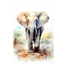 Elephant Art Poster Afrika Wall Decor