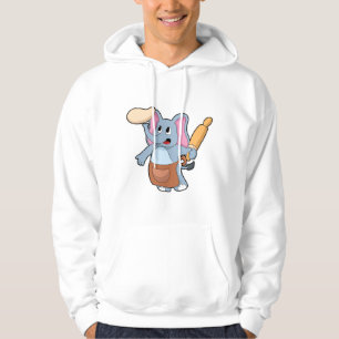 Elephant as Cook med Rolling pin & Dough Hoodie