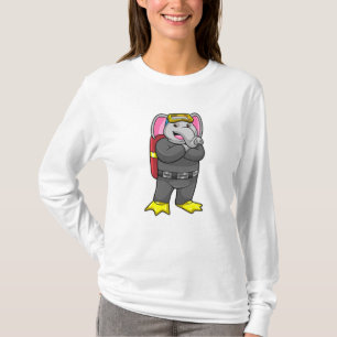 Elephant as Diver med dykande glasögon T Shirt