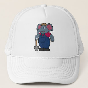Elephant as Farmer med Shovel Keps