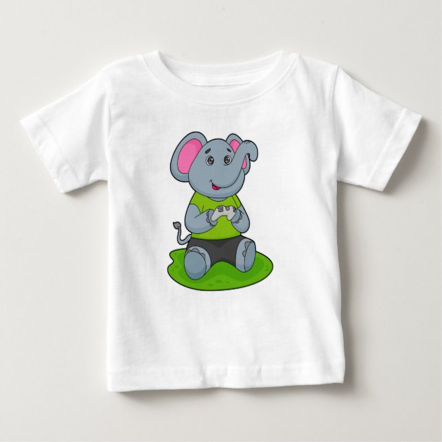 Elephant as Gamer T Shirt (Framsida)