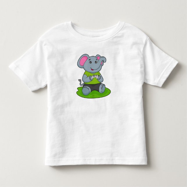 Elephant as Gamer T Shirt (Framsida)