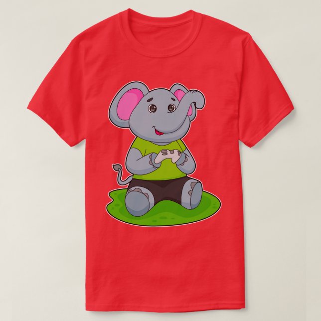 Elephant as Gamer T Shirt (Design framsida)