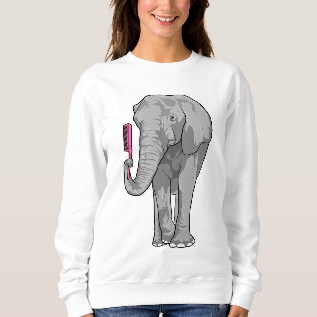 Elephant as Hairdresser with Comb T Shirt (Framsida)