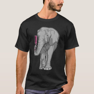 Elephant as Hairdresser with Comb T Shirt