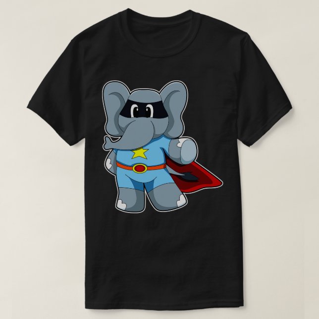 Elephant as Hero med Cape T Shirt (Design framsida)