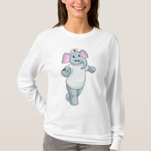 Elephant as Nurse with Medicine T Shirt
