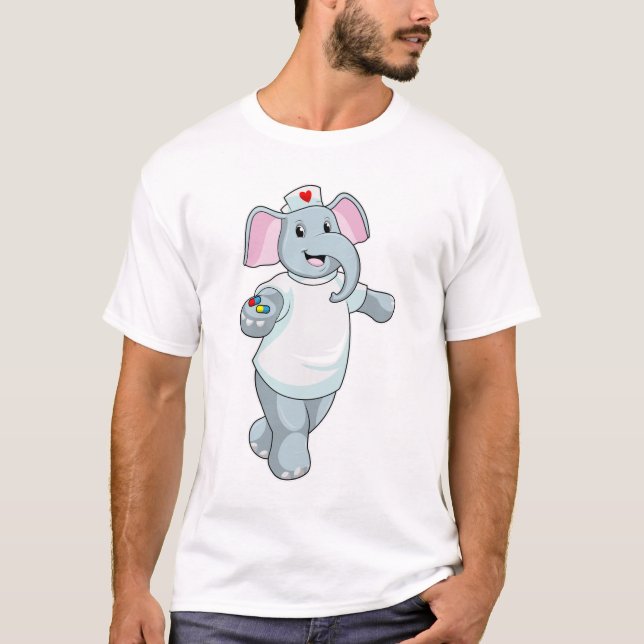 Elephant as Nurse with Medicine T Shirt (Framsida)