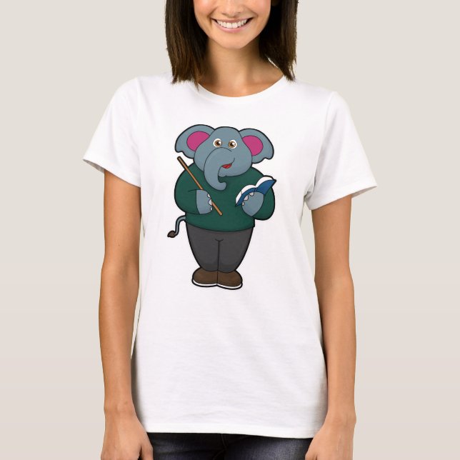Elephant as Teacher med Bok & Pointer T Shirt (Framsida)