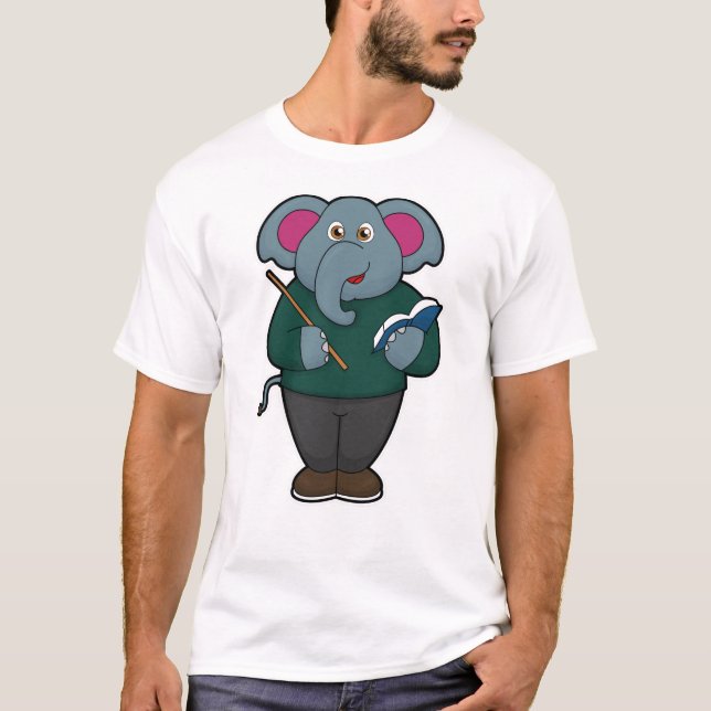 Elephant as Teacher med Bok & Pointer T Shirt (Framsida)