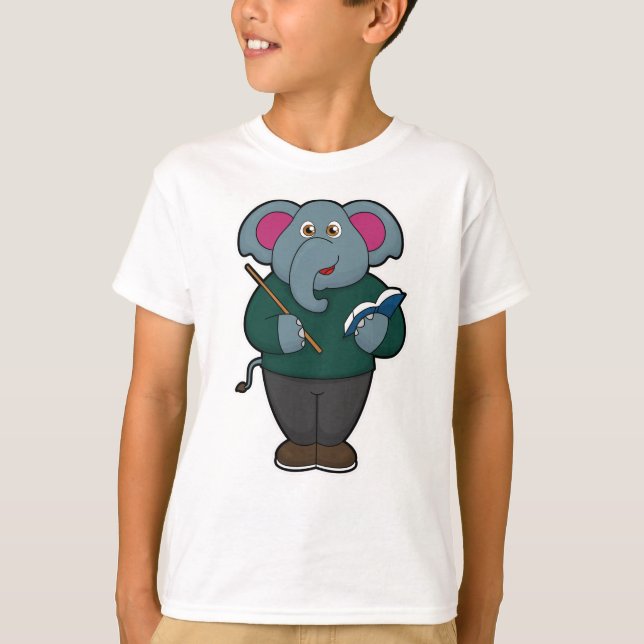 Elephant as Teacher med Bok & Pointer T Shirt (Framsida)