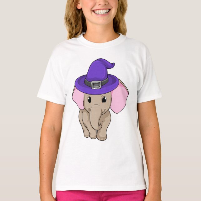 Elephant as Wizard T Shirt (Framsida)